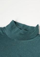 Maglia Dolcevita Manica Corta in Modal e Cashmere Perfect Line Cashmere - Verde Foresta - Forest | Oroblù
