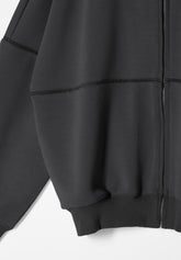 Felpa in Tessuto Tecnico Viscosa con Zip e Inserti Lucidi Boarding Pass - Antracite - Anthracite | Oroblù