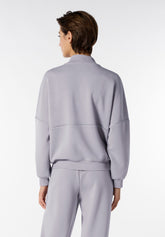 Felpa in Tessuto Tecnico Viscosa con Zip e Inserti Lucidi Boarding Pass - Grigio - Moon | Oroblù