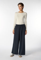 Pantalone Ampio in Tessuto Tecnico Viscosa Boarding Pass - Antracite - Anthracite | Oroblù