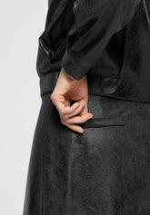 Minigonna in ecopelle effetto Vintage Ecoleather - Nero - Black | Oroblù