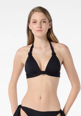 Gefüttertes Triangel-Bikinioberteil Drapé - Schwarz - Black | Oroblù