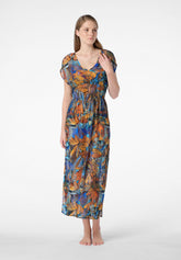 Langes Netz-Kleid Cover-Up Color Jungle - Gold - Golden | Oroblù
