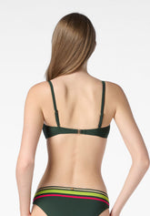 Padded Bandeau Bikini Top Golden Stripes - Forest Green - Forest | Oroblù