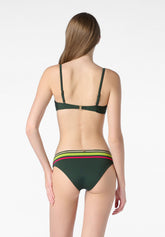 Bikini Bottom Golden Stripes - Forest Green - Forest | Oroblù