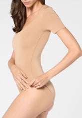 Kurzarm Body aus elastischer Eco-Mikrofaser Skinwear - Nude - Skin | Oroblù