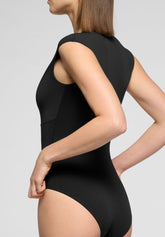 Ärmelloser Body aus elastischer Mikrofaser Skinwear - Schwarz - Black | Oroblù