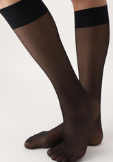 Dolcevita 20 Veiled Knee-high - Black - Black | Oroblù