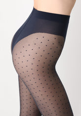 Tulle-effect Sheer Tights with Micro Polka Dots Plumetis 30 - Blue 11 - Blue 11 | Oroblù