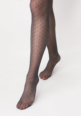 Tulle-effect Sheer Tights with Micro Polka Dots Plumetis 30 - Blue 11 - Blue 11 | Oroblù