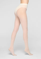 Tulle-effect Sheer Tights with Micro Polka Dots Plumetis 30 - Wool White - Wool | Oroblù