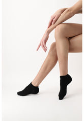 Organic Cotton Sneaker Socks - Black - Black | Oroblù
