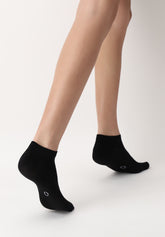 Organic Cotton Sneaker Socks - Black - Black | Oroblù