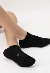 Organic Cotton Sneaker Socks - Black - Black | Oroblù