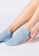 Calzino Sneakers in Cotone Bio - Azzurro Cielo 1 - Sky 1 | Oroblù