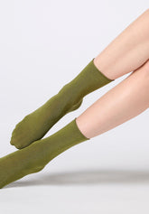 Calzino Corto in Modal e Cashmere Cheryl - Verde - Botanic | Oroblù