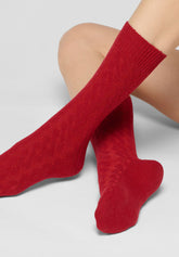 Wool and Cashmere Sock Gwen - Intense Red - Deep red | Oroblù