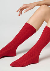 Wool and Cashmere Sock Gwen - Intense Red - Deep red | Oroblù