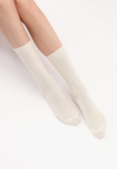 Wool and Cashmere Sock Gwen - Wool White - Wool | Oroblù