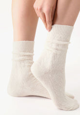 Wool and Cashmere Sock Gwen - Wool White - Wool | Oroblù