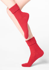 Wool and Cashmere Socks Hilda - Intense Red - Deep red | Oroblù
