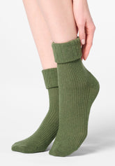 Wool and Cashmere Socks Hilda - Green - Botanic | Oroblù