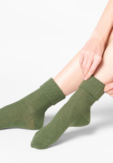 Wool and Cashmere Socks Hilda - Green - Botanic | Oroblù