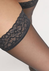 Chic Up 15 Sheer Stay-Up - Dark Grey - Singapour | Oroblù