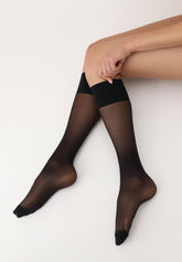 Repos 70 Veiled Knee-high - Black - Black | Oroblù