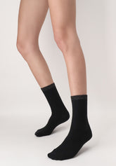 Wool and Cotton Socks Jasmine - Black - Black | Oroblù