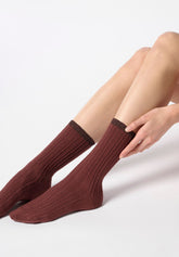 Wool and Cotton Socks Jasmine - Cocoa 3 - Cacao 3 | Oroblù