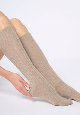 Gambaletto Coprente in Lana e Cashmere Nancy - Beige Melange - Beige melange | Oroblù