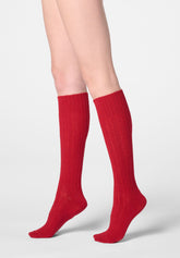 Wool and Cashmere Knee-High Socks Nancy - Intense Red - Deep red | Oroblù