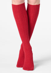 Wool and Cashmere Knee-High Socks Nancy - Intense Red - Deep red | Oroblù