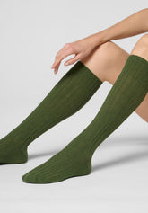 Mi-bas Opaques en Laine et Cachemire Nancy - Vert - Botanic | Oroblù
