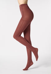 Collant in Cotone con Motivo Geometrico Cotton Knit - Cacao 3 - Cacao 3 | Oroblù