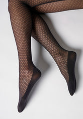 Tights in Recycled Yarn Eco Sneakers Pattern 40 - Black - Black chain | Oroblù