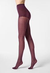 Tights Graphic Waves 40 - Plum 3 - Plum 3 | Oroblù