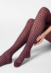 Tights Graphic Waves 40 - Plum 3 - Plum 3 | Oroblù