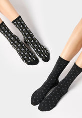 Viscose Socks Twins Joyful Bipack - Black - Black | Oroblù
