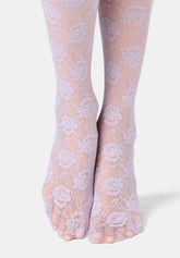 Lace-effect semi-sheer Knee-highs Lace Allure 30 - Lilac 12 - Lilac 12 | Oroblù