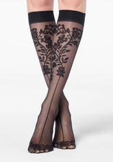 Mi-bas transparent Lace Detail 20 - Noir - Black | Oroblù