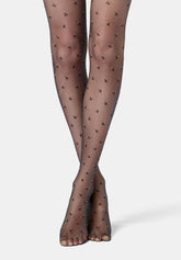 Collant transparent motif floral Floret 20 - Noir - Black | Oroblù