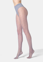 Collant transparent motif floral Floret 20 - Bleu Gris 5 - Crystal grey 5 | Oroblù