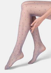 Collant transparent motif floral Floret 20 - Bleu Gris 5 - Crystal grey 5 | Oroblù