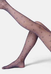 Collant transparent micro‑motif Graceful 20 - Bleu Marine 5 - Marine 5 | Oroblù