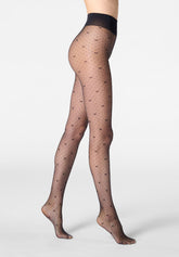 Collant transparent micro‑motif Graceful 20 - Noir - Black | Oroblù