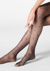 Collant transparent micro‑motif Graceful 20 - Noir - Black | Oroblù