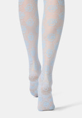 Lace-effect semi-sheer Tights Lace Allure 30 - Sky Blue 8 - Sky 8 | Oroblù