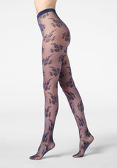 Collant transparent effet dentelle Ethereal 20 - Bleu Marine 5 - Marine 5 | Oroblù